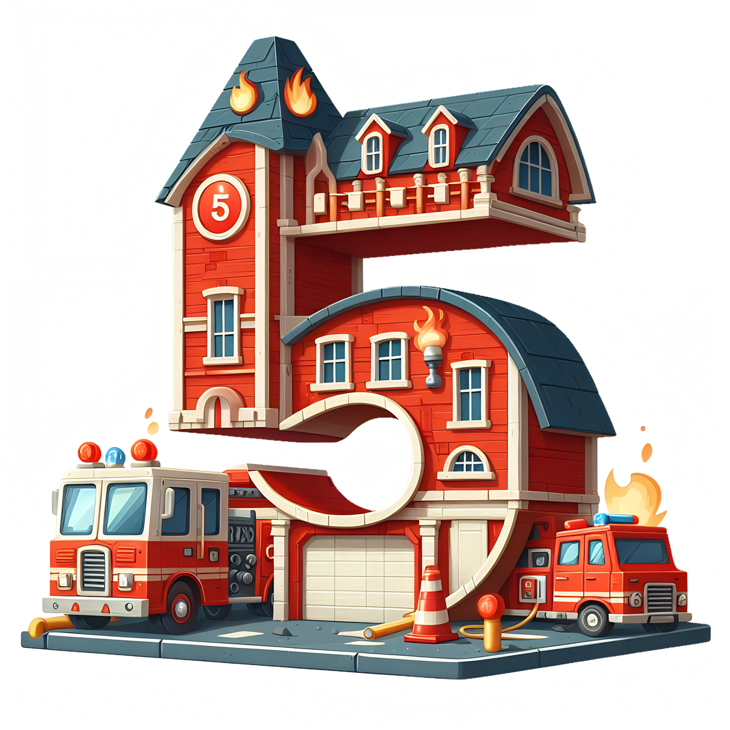 Bügelbild Feuerwehr Zahlen Fylou's Style