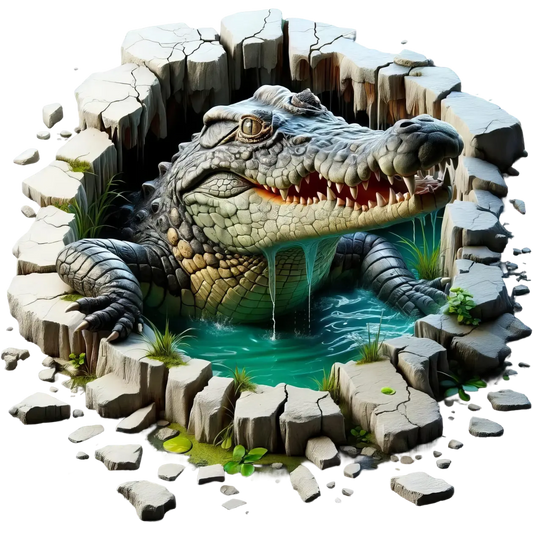 Bügelbild 3D Krokodil #8 Fylou's Style