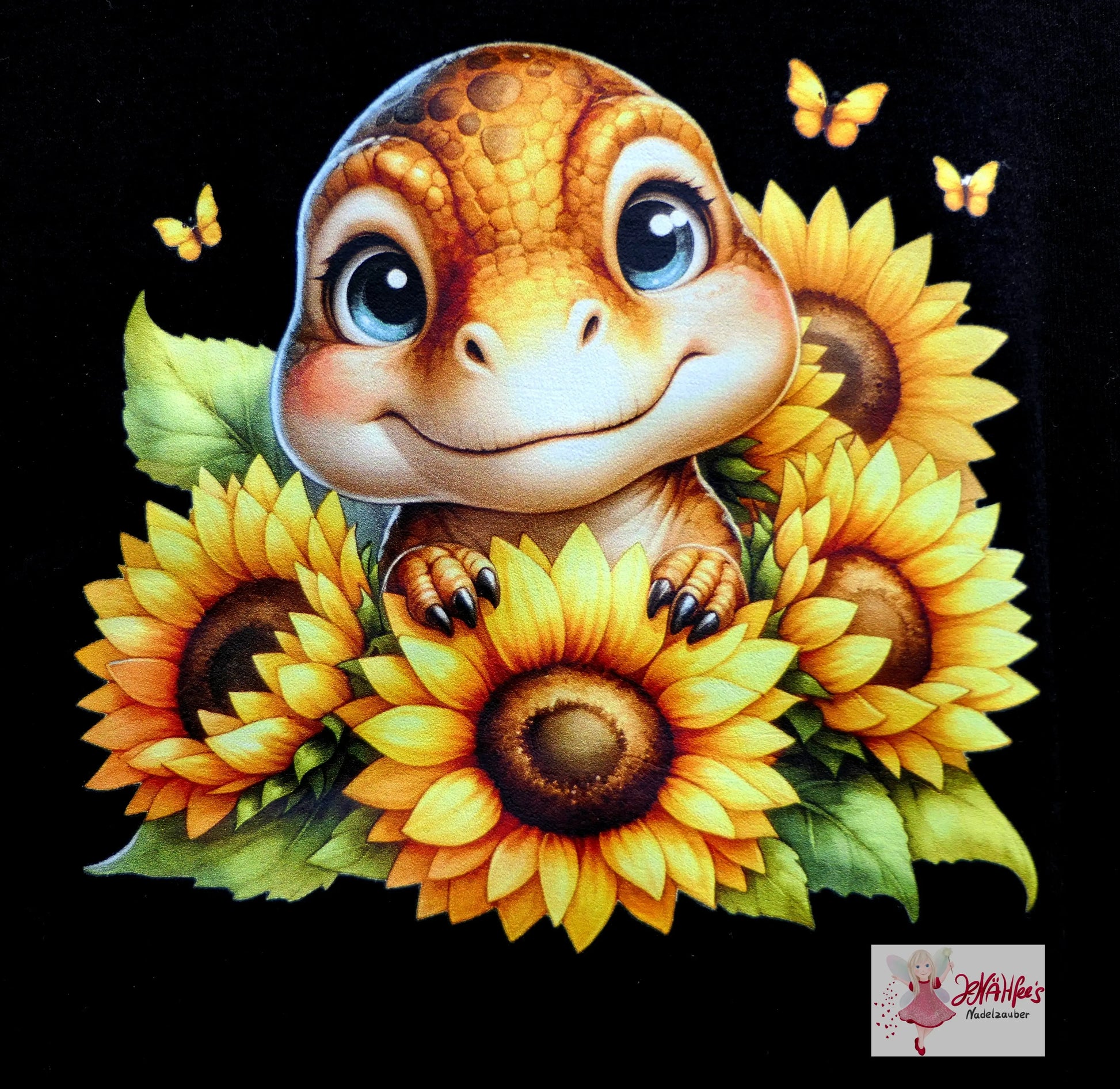 Bügelbild  Sonnenblumen Dinosaurier #19 Fylou's Style