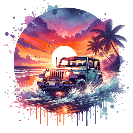 Bügelbild Jeep am Strand #2 Fylou's Style