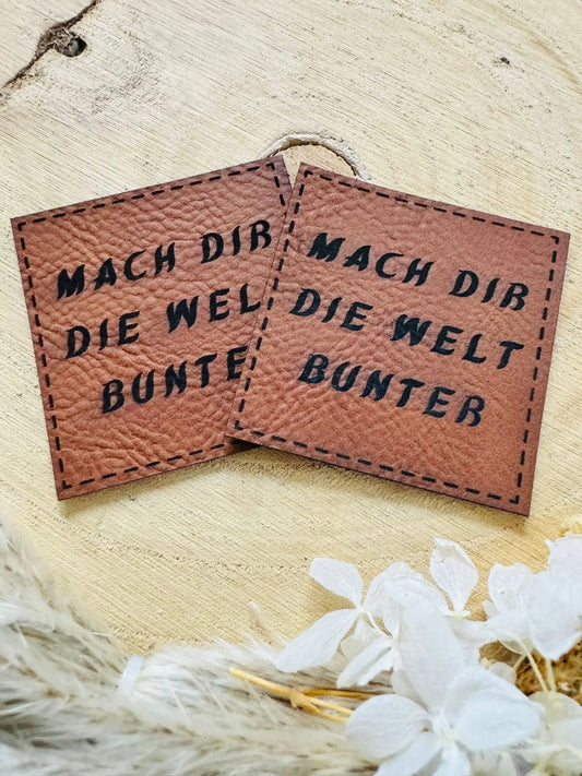 Kunstleder Label Mach dir die Welt bunter Fylou's Style