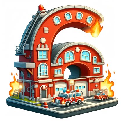 Bügelbild Feuerwehr Zahlen Fylou's Style