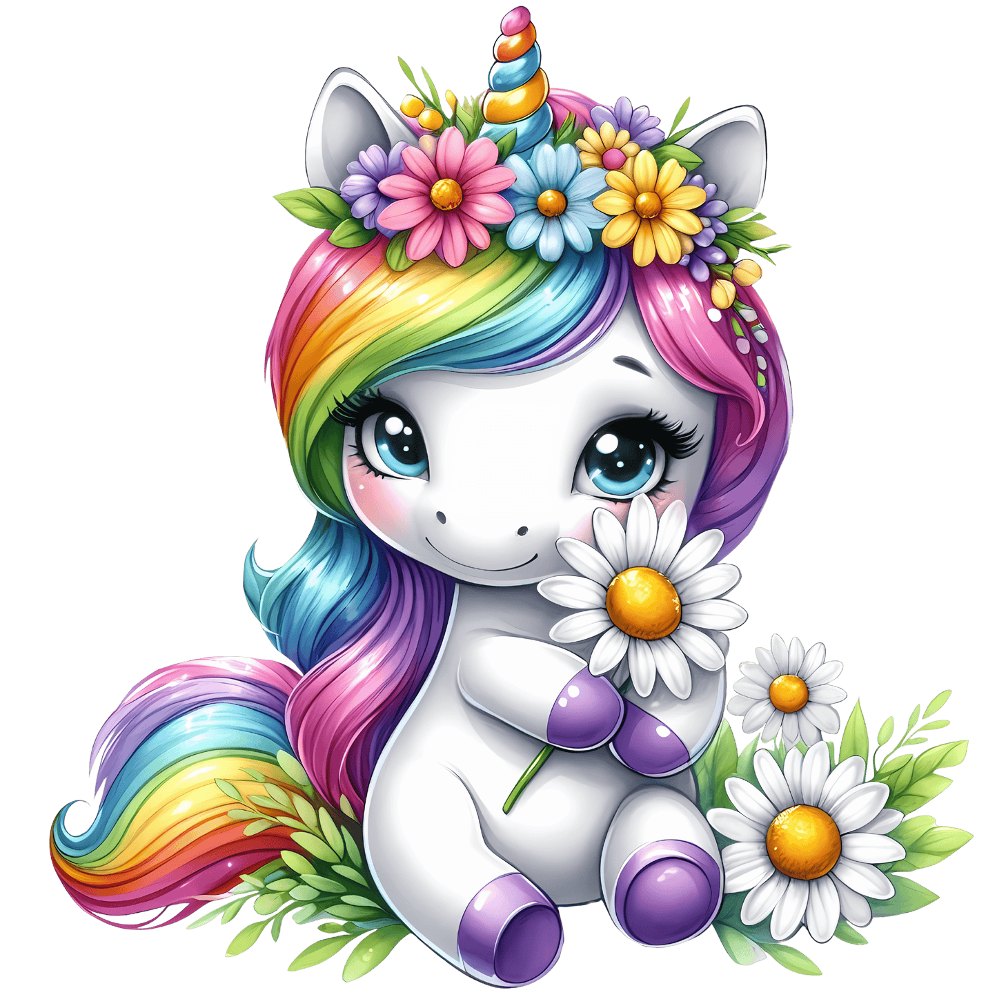 Iron-on Rainbow Unicorn #1