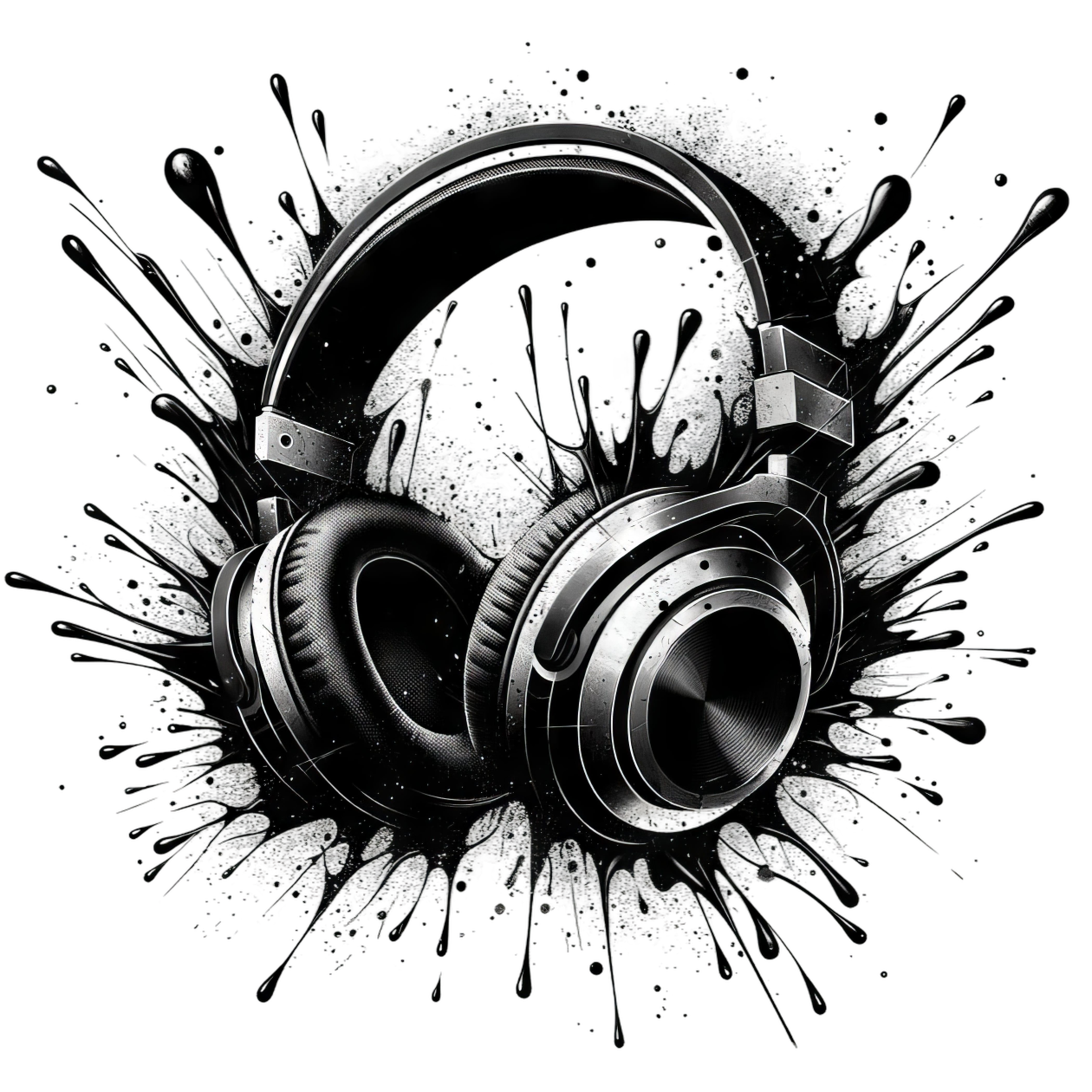 Iron-on Headphones Black #5