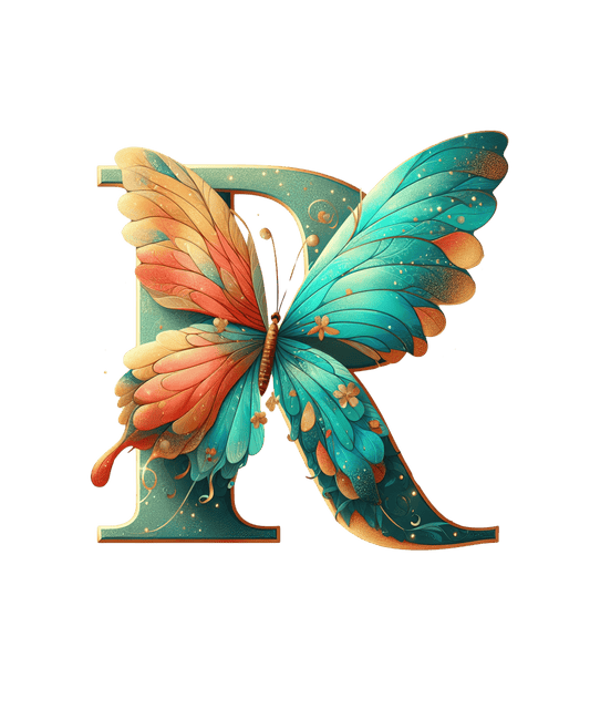 Iron-on Letter R Butterfly
