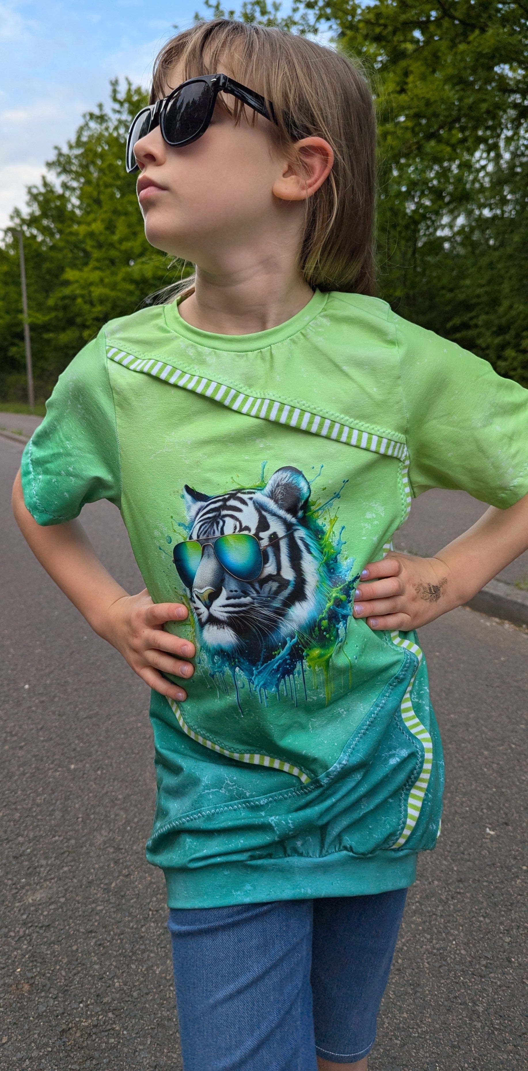 Bügelbild Tiger mit Sonnenbrille Splash #1 Fylou's Style