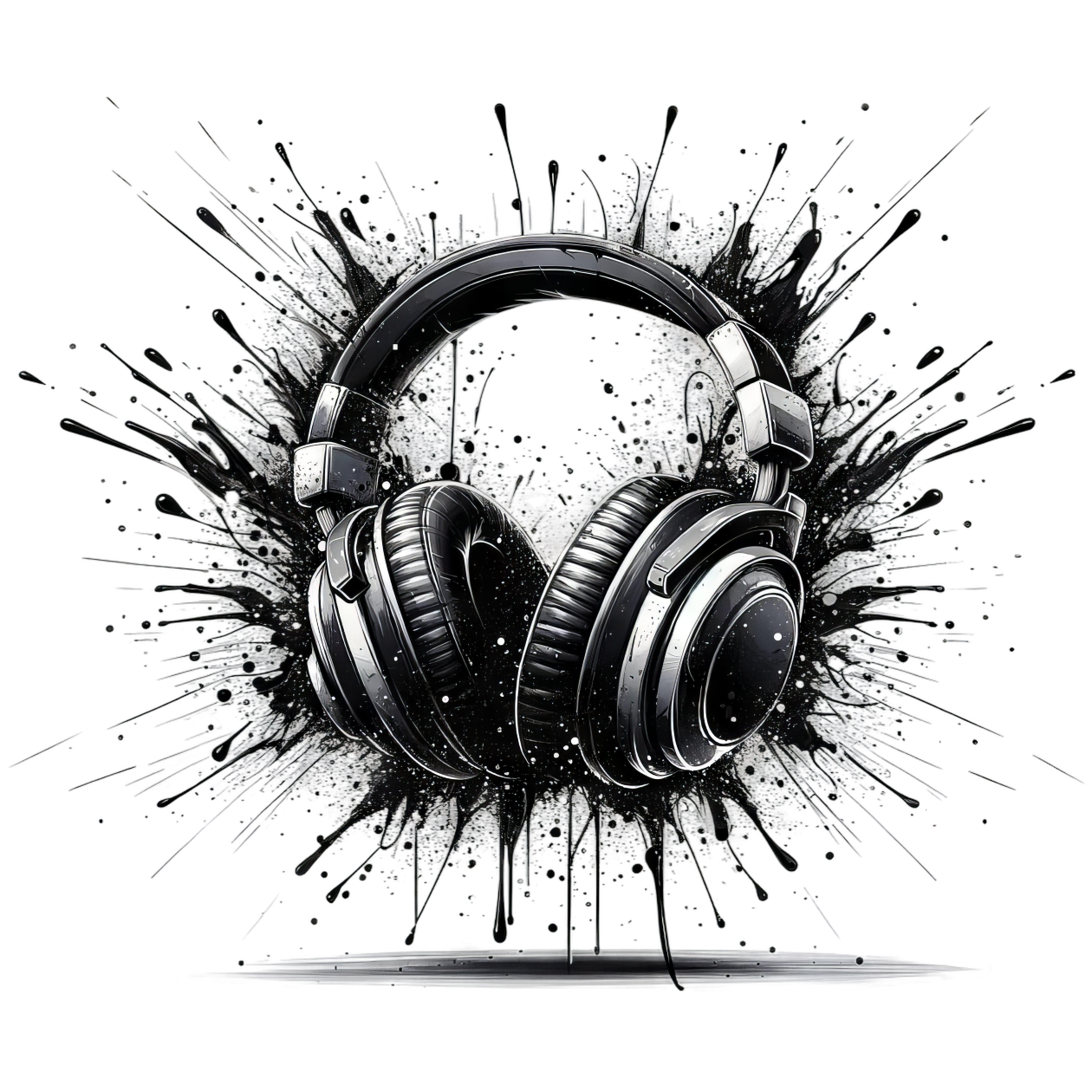 Iron-on Headphones Black #8