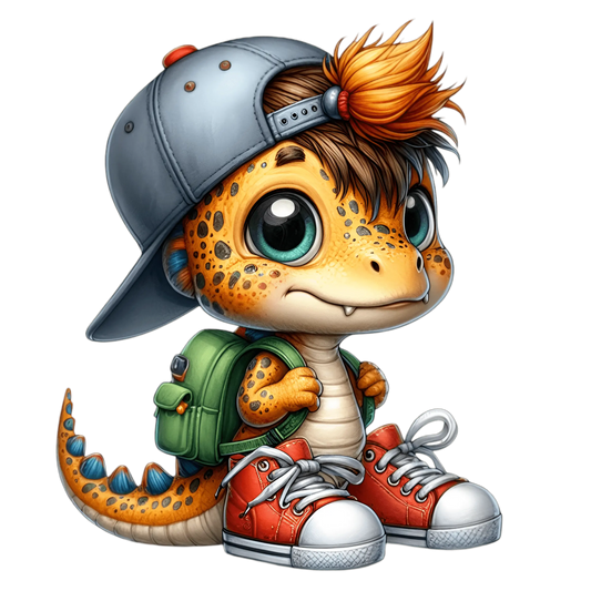 Bügelbild Cooler Dino geht zur Schule #3 Fylou's Style