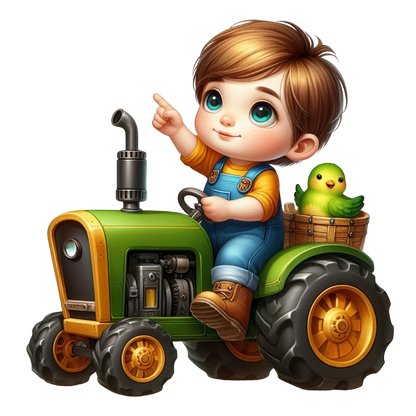Bügelbild Junge auf Traktor #4 Fylou's Style