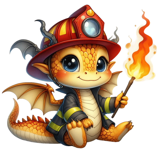 Bügelbild Drache Feuerwehr #7 - Fylou's Style