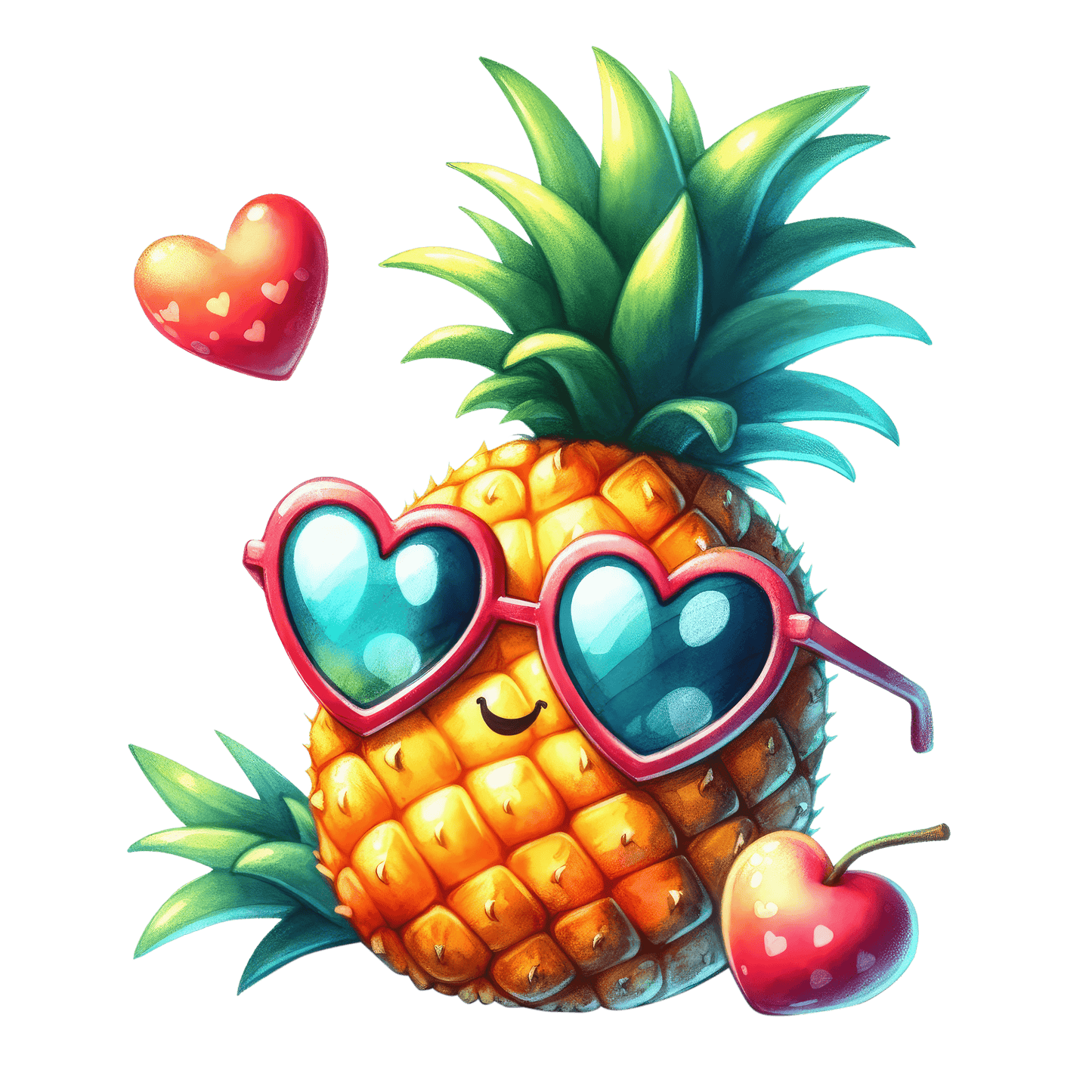 Iron-on image pineapple with sunglasses