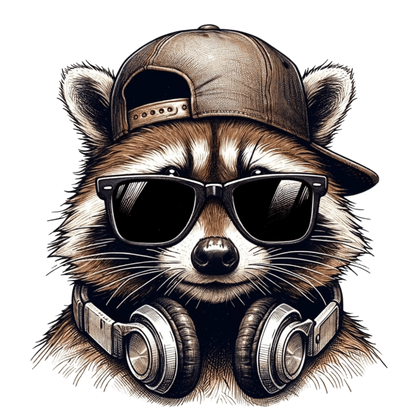 Bügelbild  Cool Waschbär #1 Fylou's Style