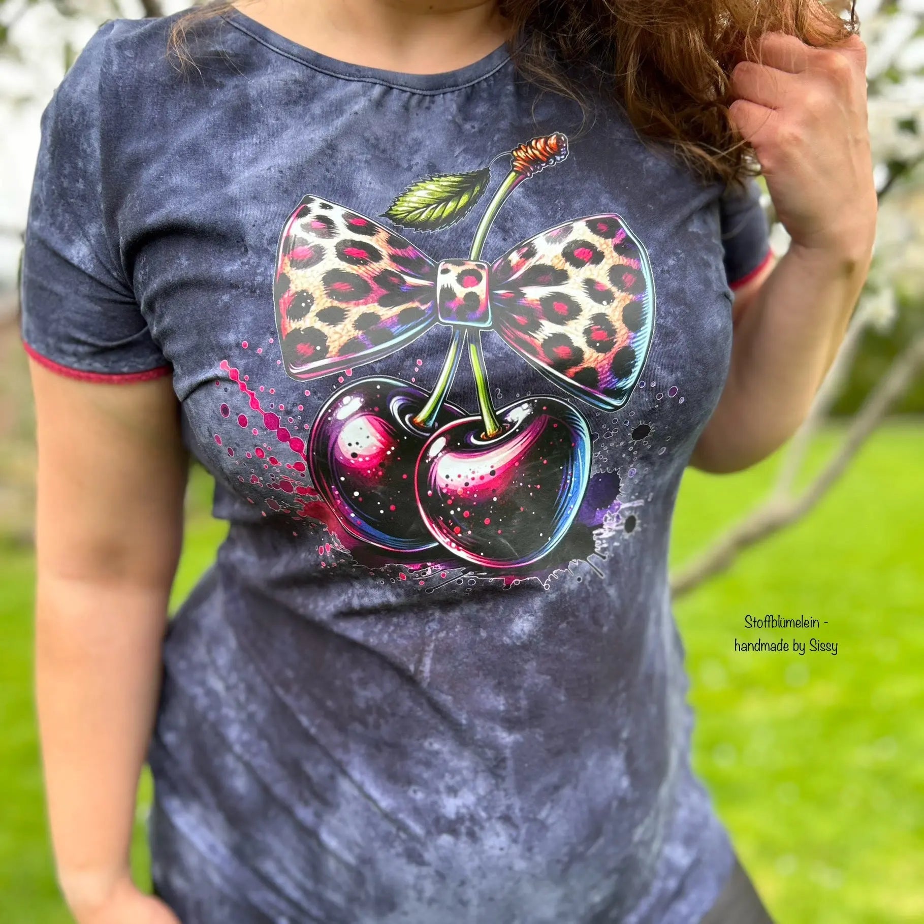 Bügelbild Leopard Kirsche Fylou's Style