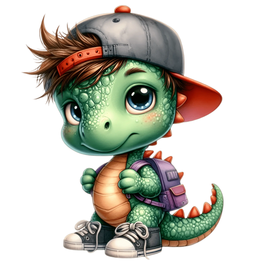 Bügelbild Cooler Dino geht zur Schule #11 Fylou's Style