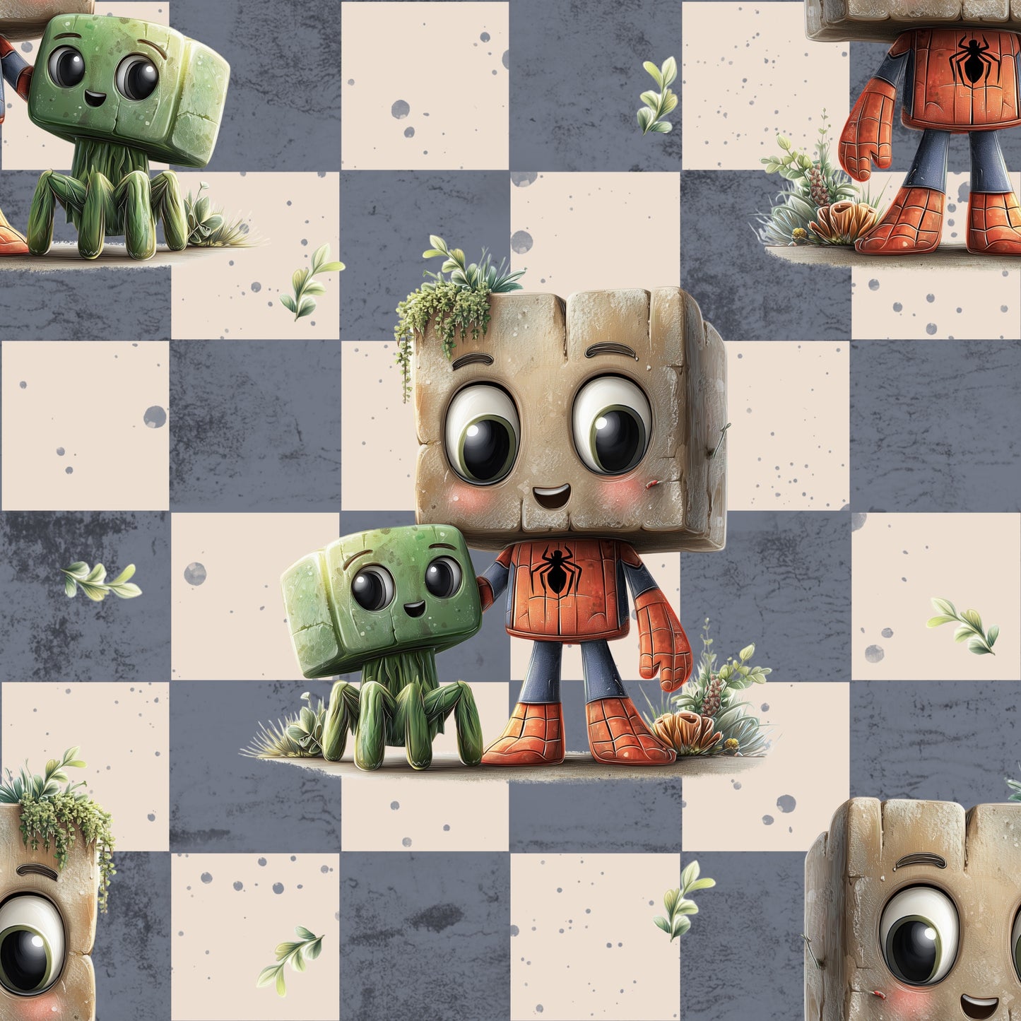 Kinderstoff Spider Block