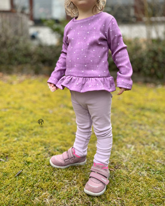 Bio French Terry Denim Herzen helle Beere Überbreite *1m Stücke*