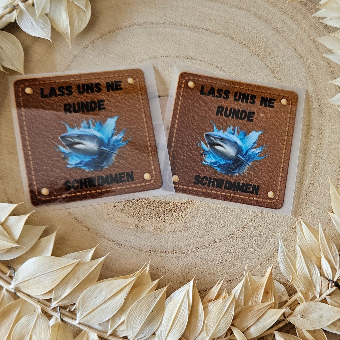 Bügellabel Lass uns Schwimmen