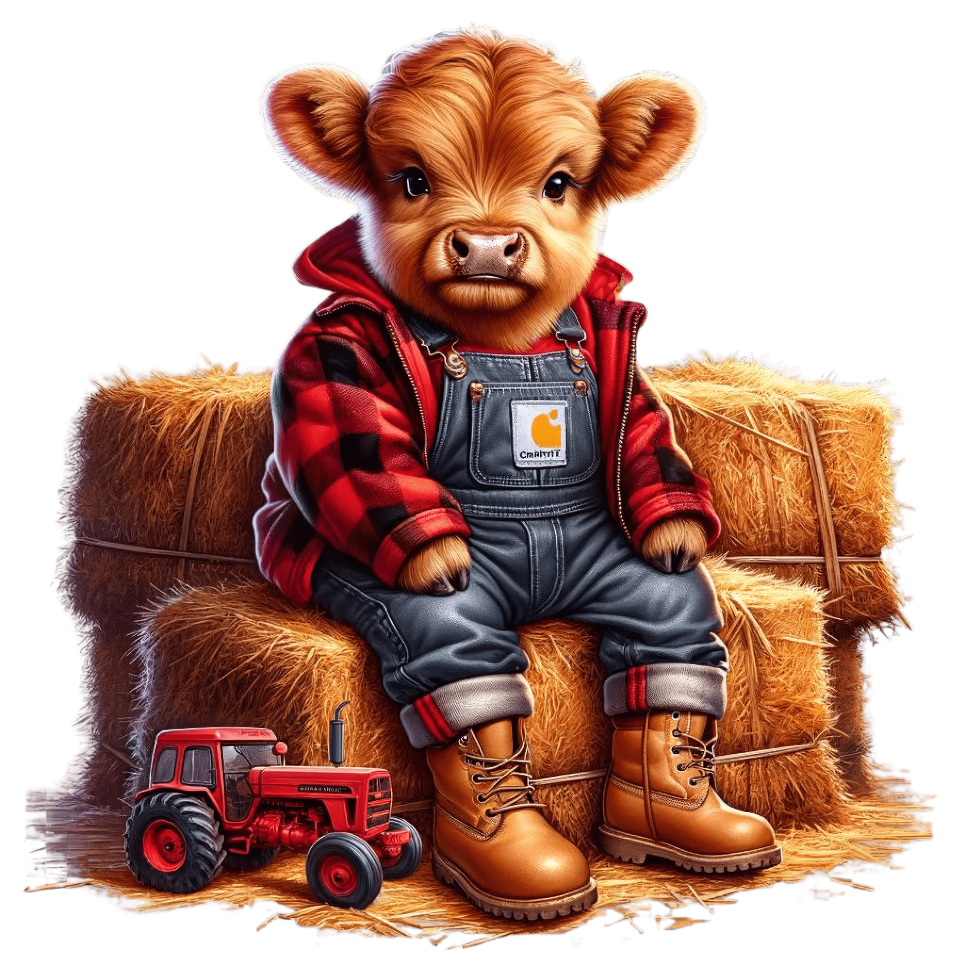 Bügelbild Highland Farmer rot Fylou's Style
