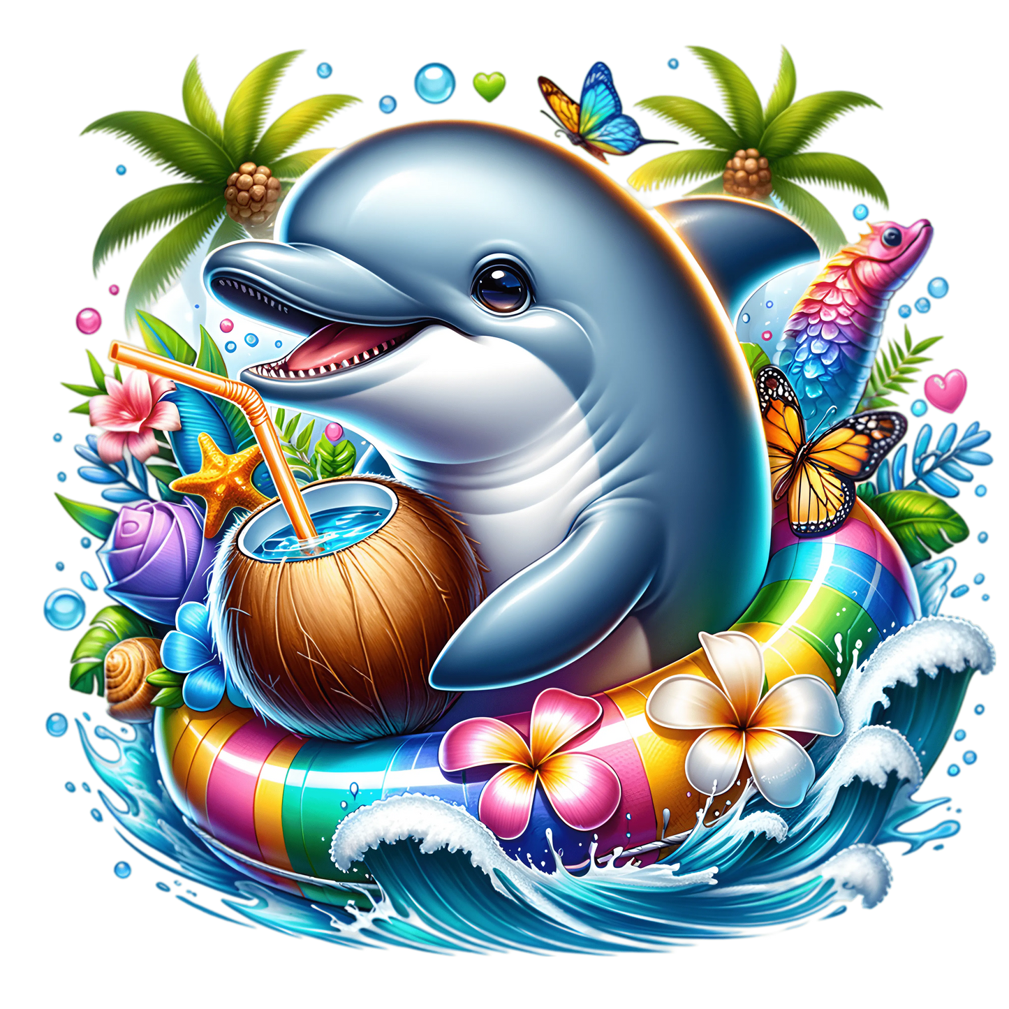 Bügelbild Sommer Delfin Fylou's Style