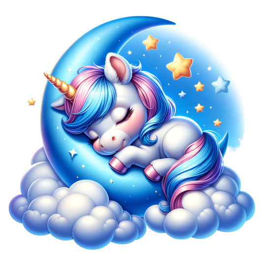 Bügelbild schlafendes Einhorn auf dem Mond #1 - Fylou's Style