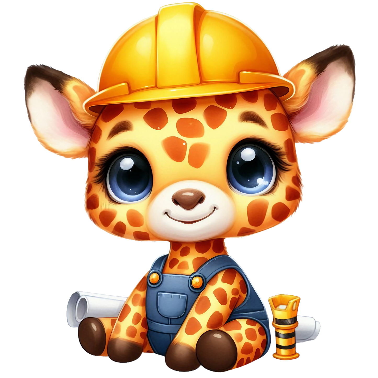 Bügelbild Giraffe Baustelle #6