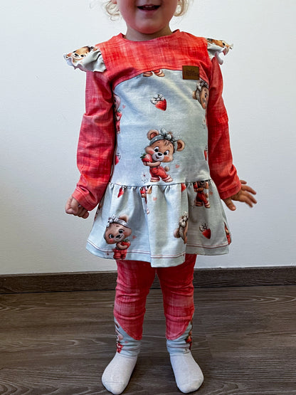 Kinderstoff Erdbeer Bärchen