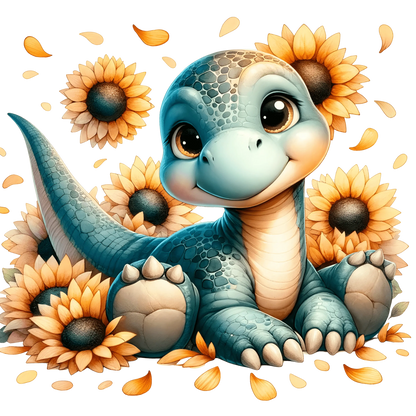 Bügelbild  Sonnenblumen Dinosaurier #5 Fylou's Style
