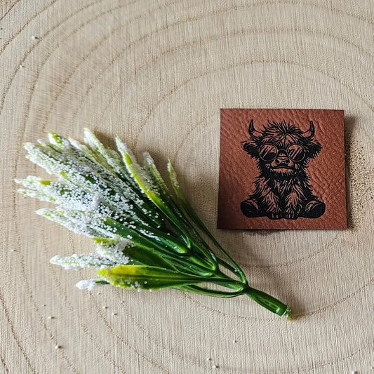 Kunstleder Label Highland Kuh sitzend Fylou's Style