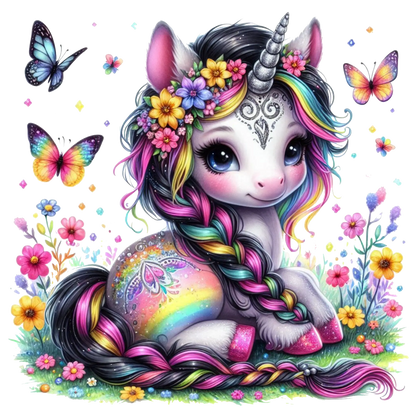 Bügelbild  bezauberndes Regenbogen Einhorn #2 - Fylou's Style