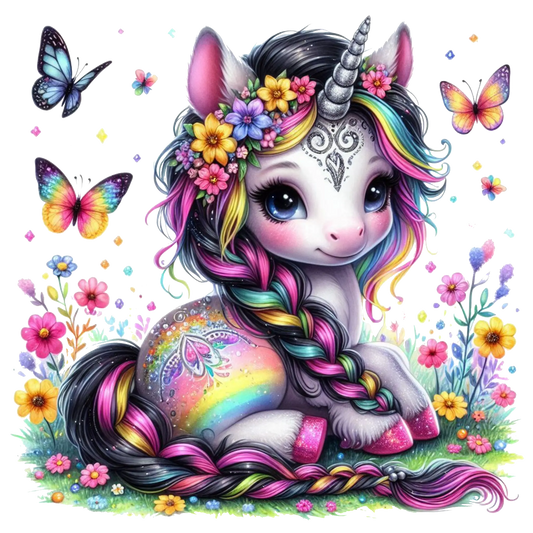 Bügelbild  bezauberndes Regenbogen Einhorn #2 - Fylou's Style