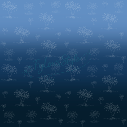 Vorbestellung Panel Palm Sunset Blau Bio Jersey Überbreite