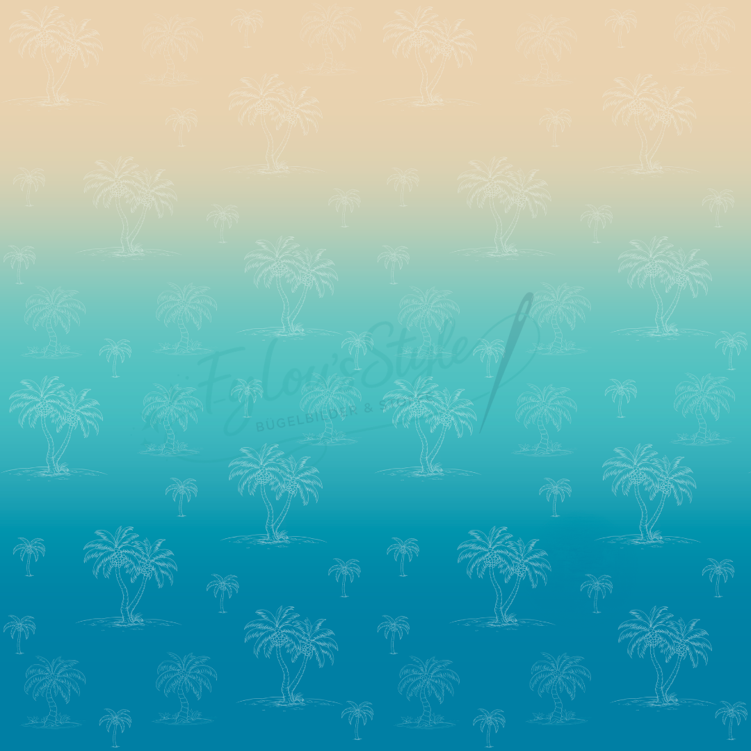 Vorbestellung Panel Palm Sunset Sand Ocean Bio Jersey Überbreite