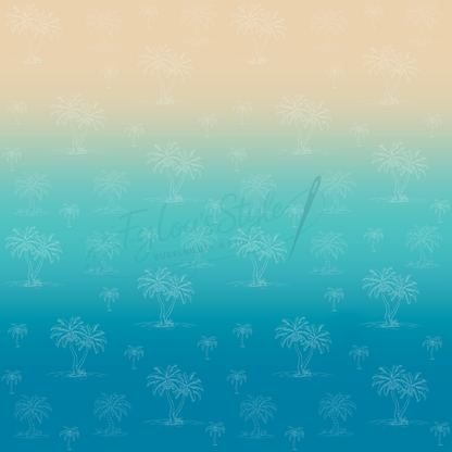 Vorbestellung Panel Palm Sunset Sand Ocean Bio Jersey Überbreite