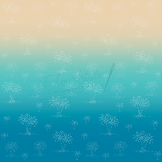 Vorbestellung Panel Palm Sunset Sand Ocean Bio Jersey Überbreite