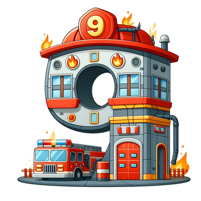 Bügelbild Feuerwehr Zahlen Fylou's Style