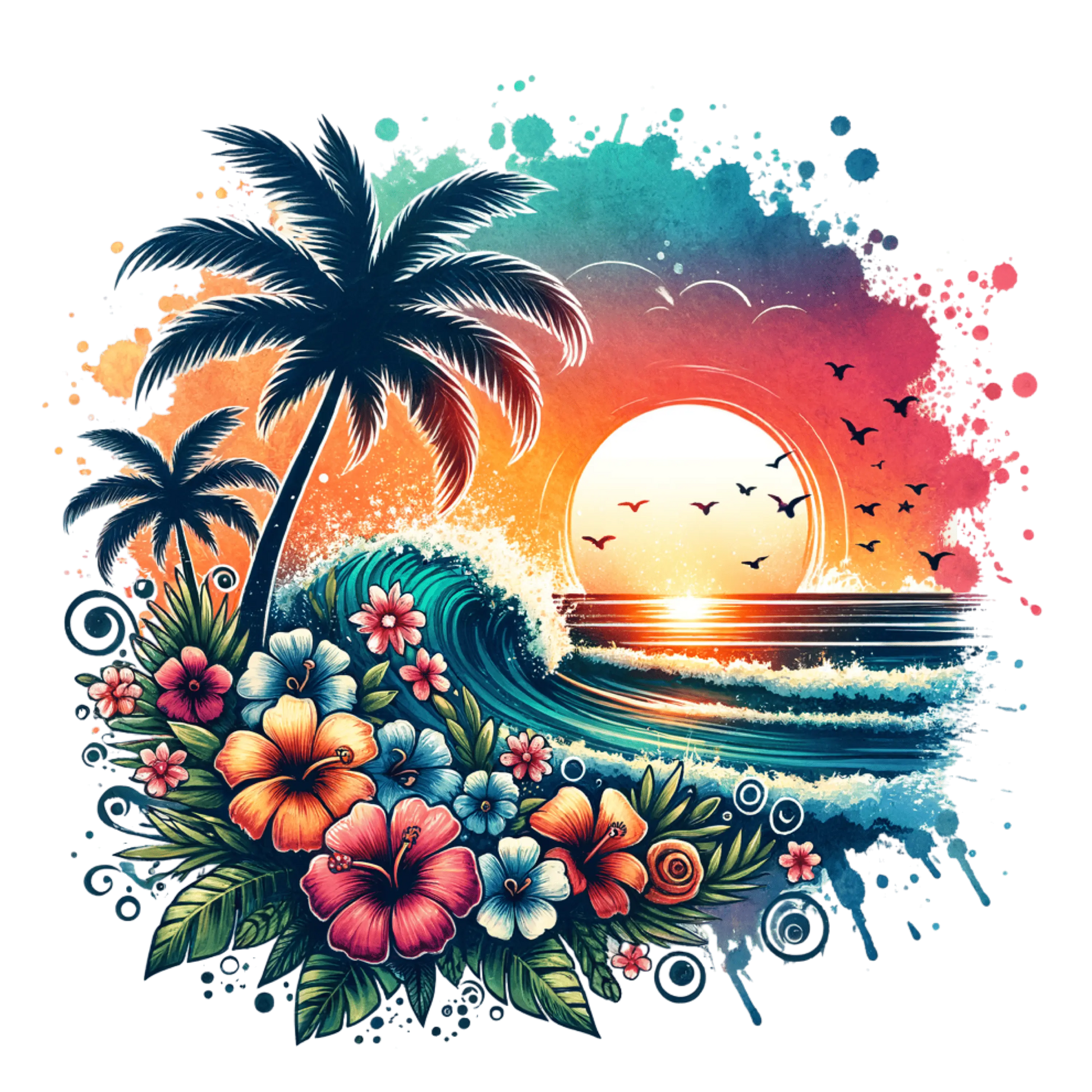 Bügelbild Tropical Flowers #1 Fylou's Style