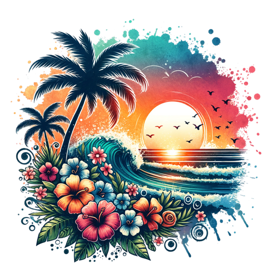 Bügelbild Tropical Flowers #1 Fylou's Style