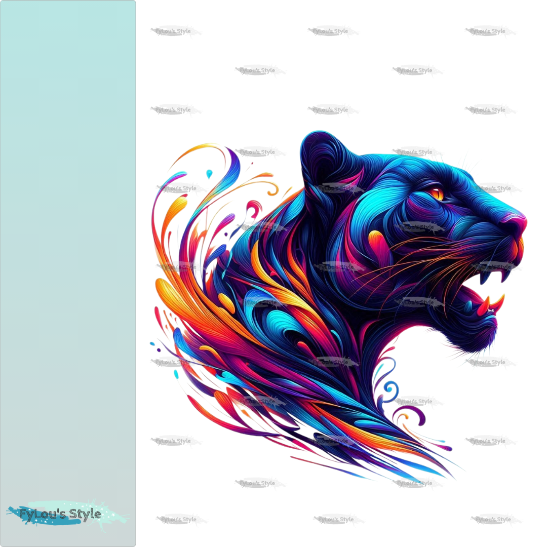 Bügelbild Abstrakt Panther