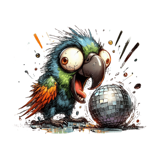 Bügelbild Aufgeregter Papagei