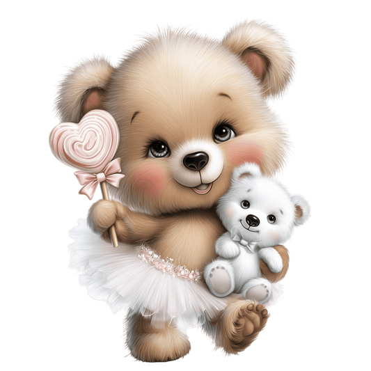 Bügelbild Bärchen Ballerina