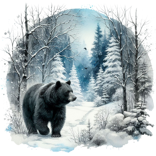 Iron-on image of a fox doing sports in winter