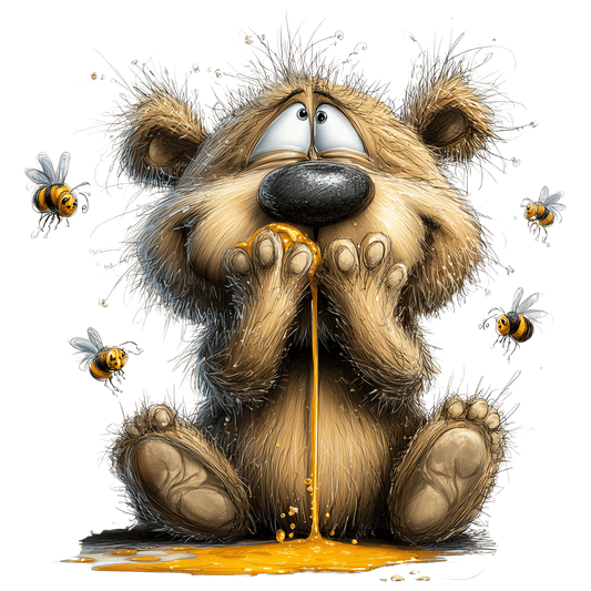 Bügelbild Bär und Biene #1