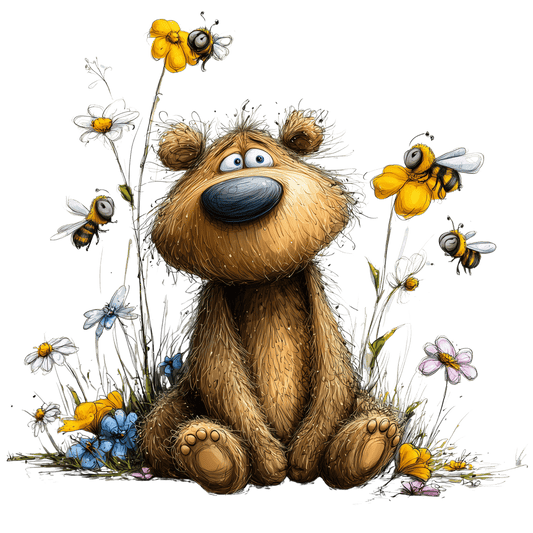 Bügelbild Bär und Biene #11