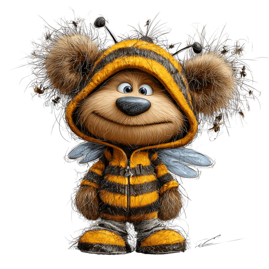 Bügelbild Bär und Biene #12
