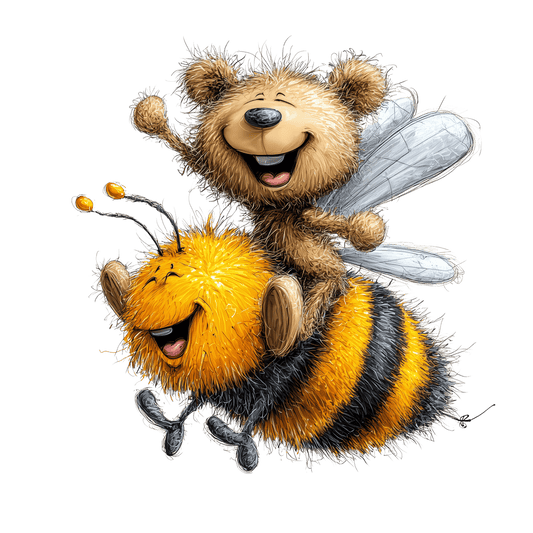 Bügelbild Bär und Biene #14