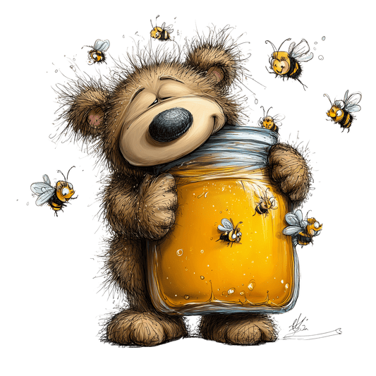 Bügelbild Bär und Biene #16