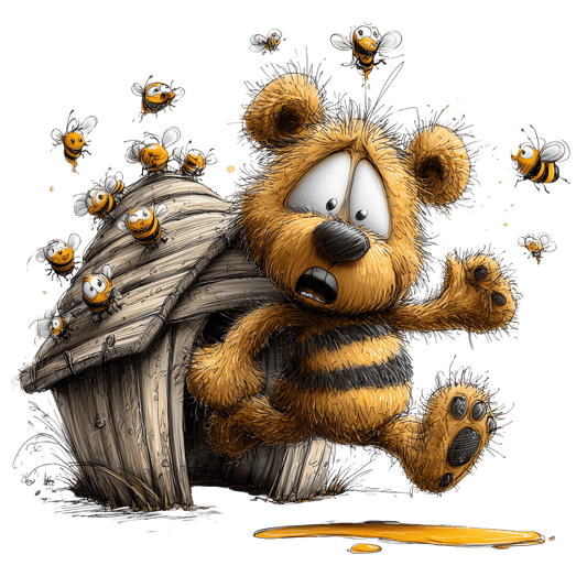Bügelbild Bär und Biene #18