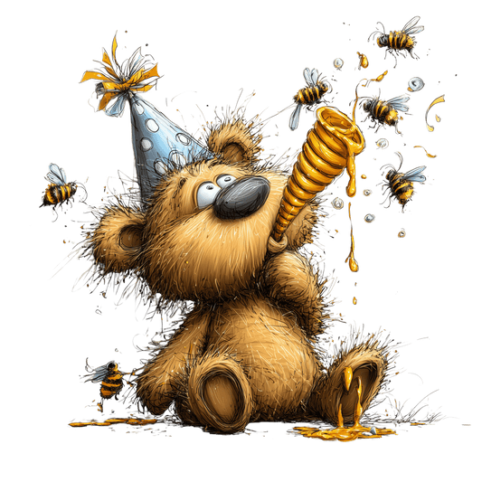 Bügelbild Bär und Biene #19