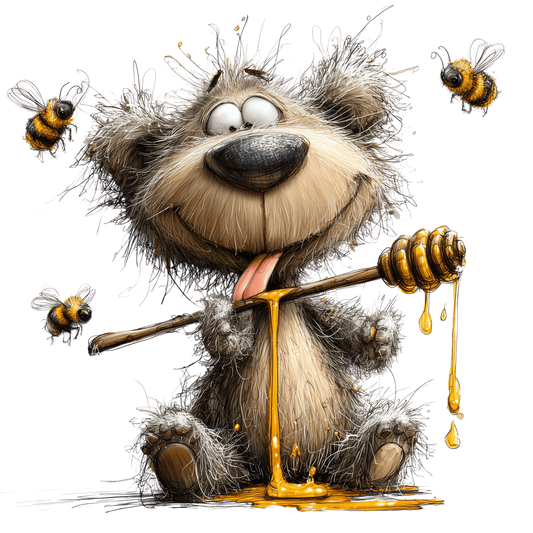 Bügelbild Bär und Biene #2