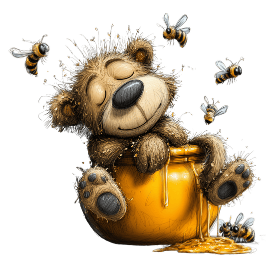 Bügelbild Bär und Biene #3